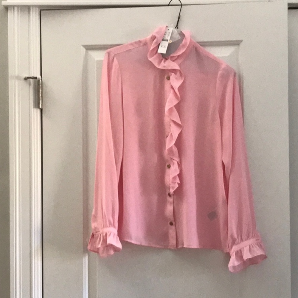 J Crew ruffle collar button up shirt 2 NWT